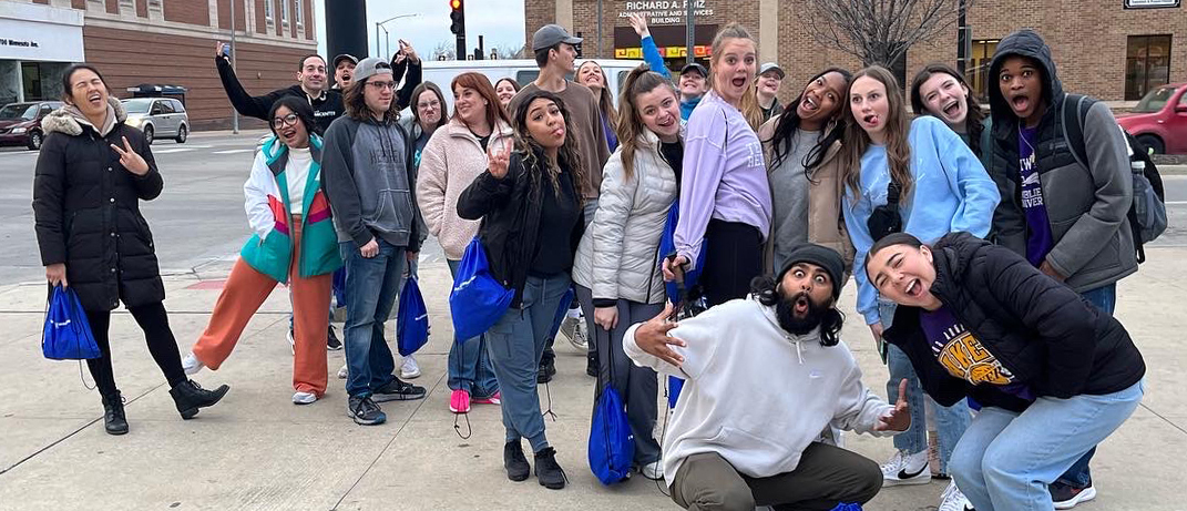 Missions group volunteering with Kansas City Dream Center taking a funny group photo.